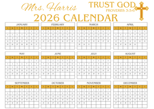 Custom Calendar Mouse Pad
