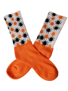 Orange/Black Splatter Socks